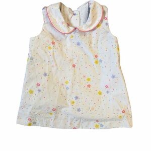 Floral Kids Casual Dress - White with Multicolor Accents